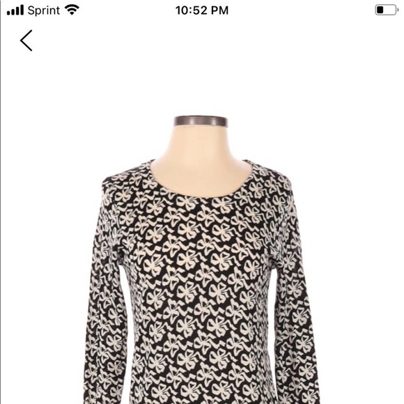 J Crew black sweater with white bows        small - Picture 1 of 5